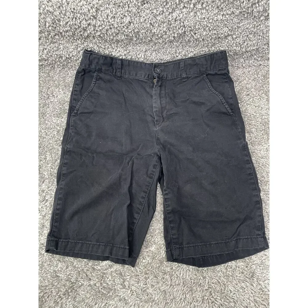 Childrens Place Boys Size 12 Adjusted Waist Cargo Shorts Black Button Zipper